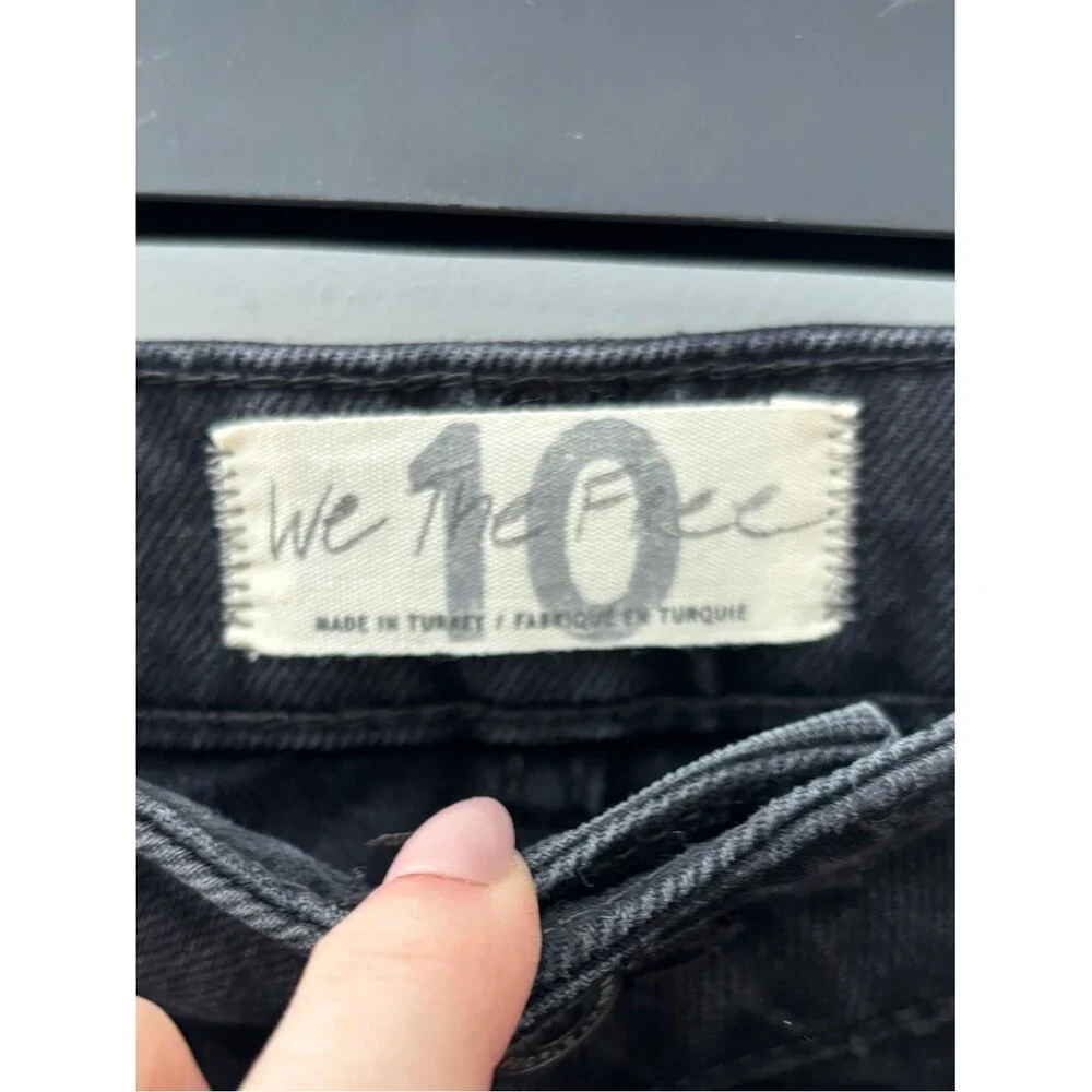 NWT Free People We the Free Sky High Black Denim Mini Skirt Size 10 Indie Sleaze